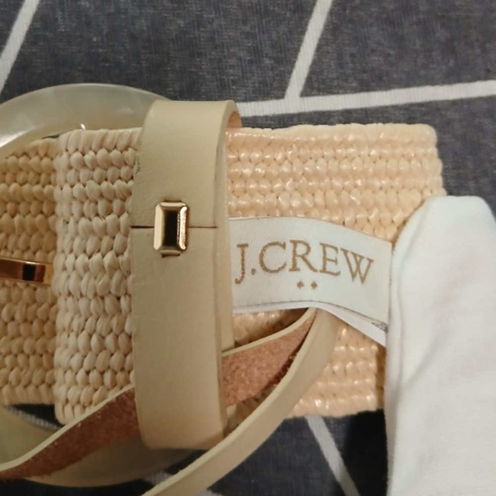 J. Crew Womens Natural Woven Straw Stretch Belt Marbled Resin Buckle B0920 S/M - Picture 5 of 10